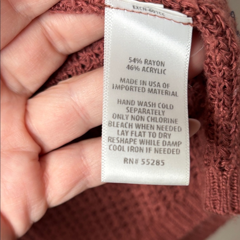 Express Open-Front Waffle Cardigan - Mauve Rose sz M - Picture 3 of 6